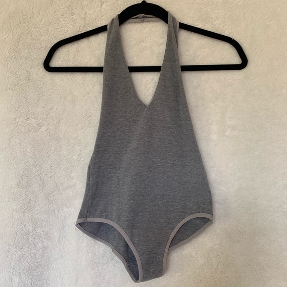 Cotton Spandex Halter Bodysuit - Picture 2 of 4
